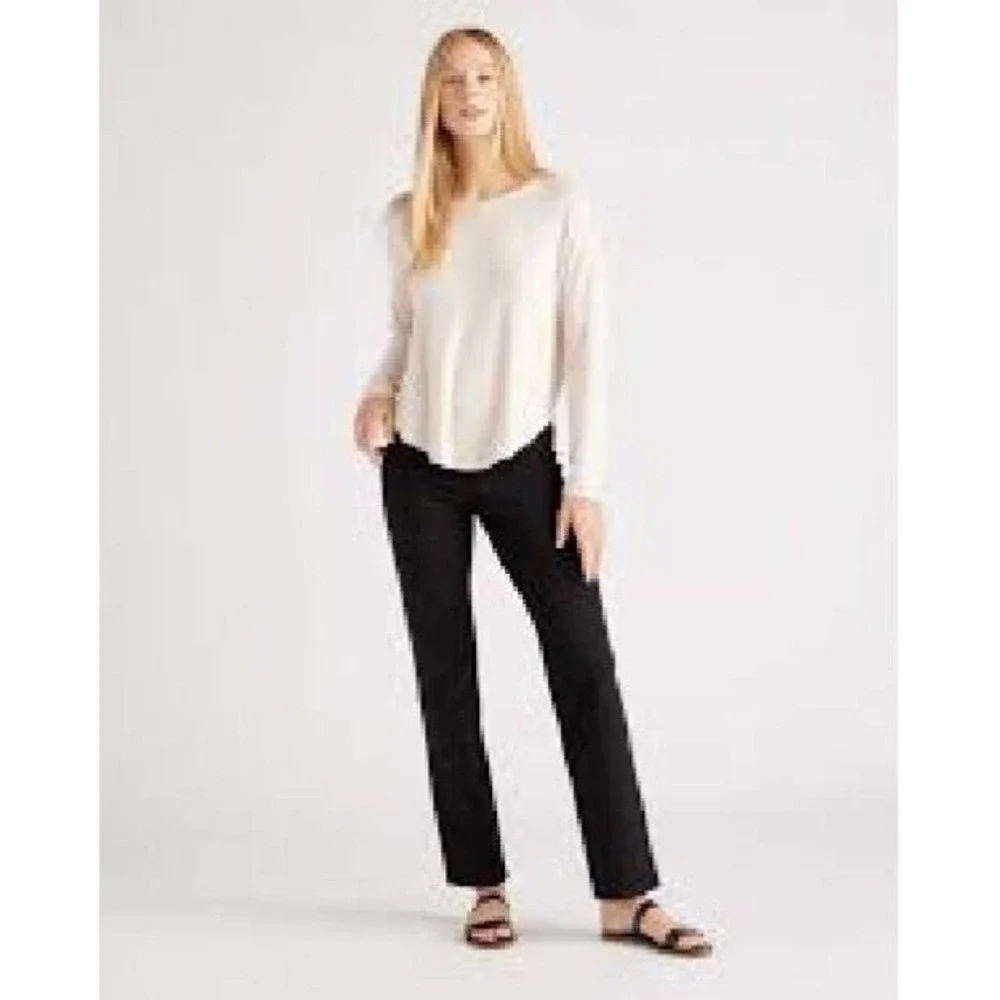 QUINCE NEW Small Ultra-Stretch Ponte Straight Leg Pant -Black - Petite - Picture 5 of 5